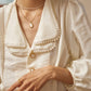 Pearl Collar Satin Blouse (White)