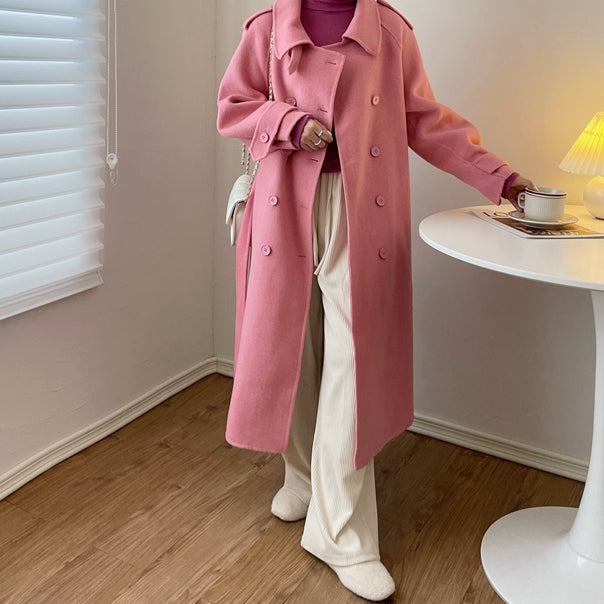 Double Breasted Wool Coat (4 Colors)