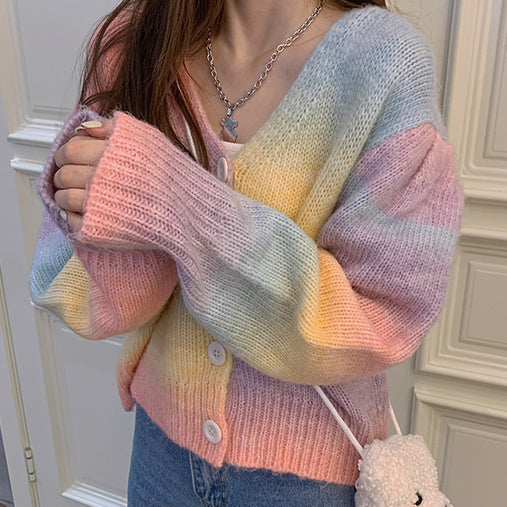 Pastel rainbow outlet cardigan