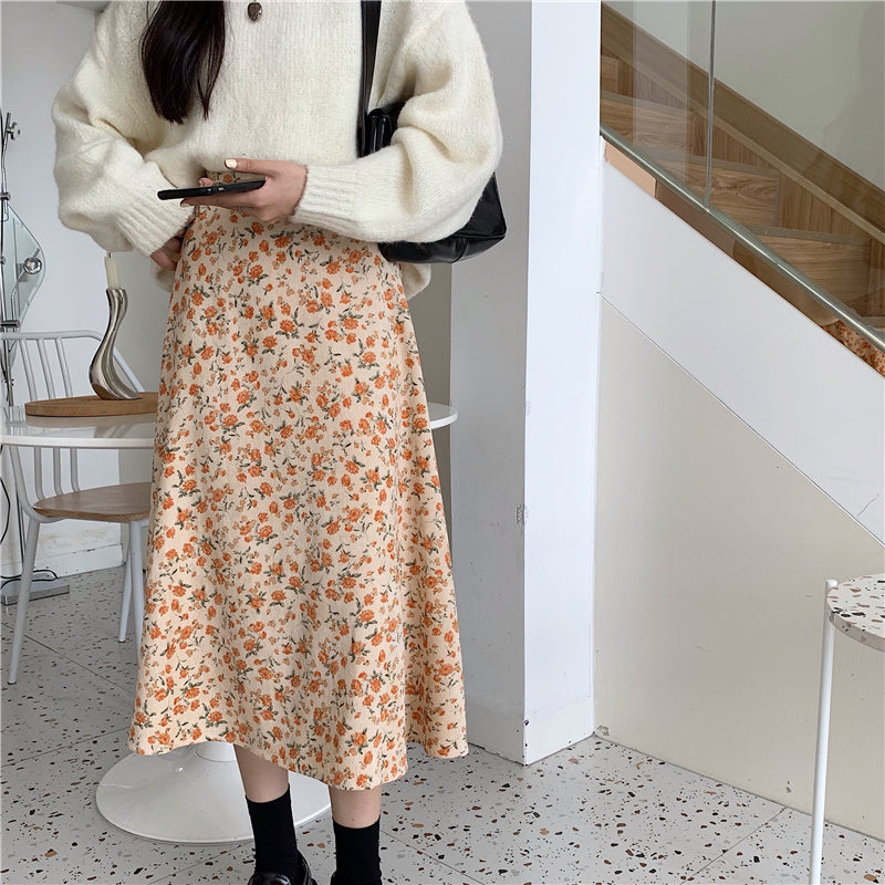 Fall Florals Midi Skirt (3 Colors)