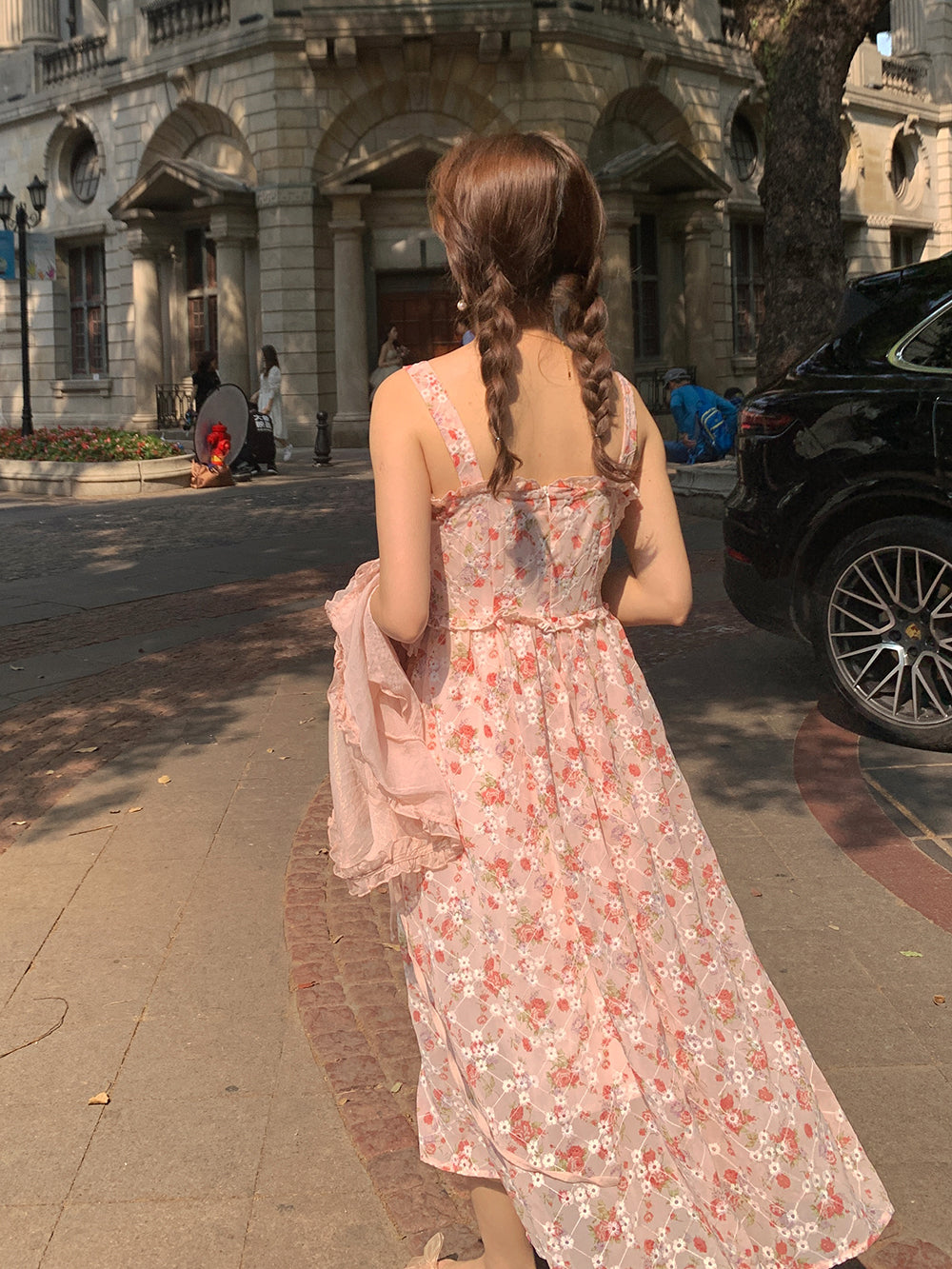 Tea Cup Floral Cami Dress (Pink)