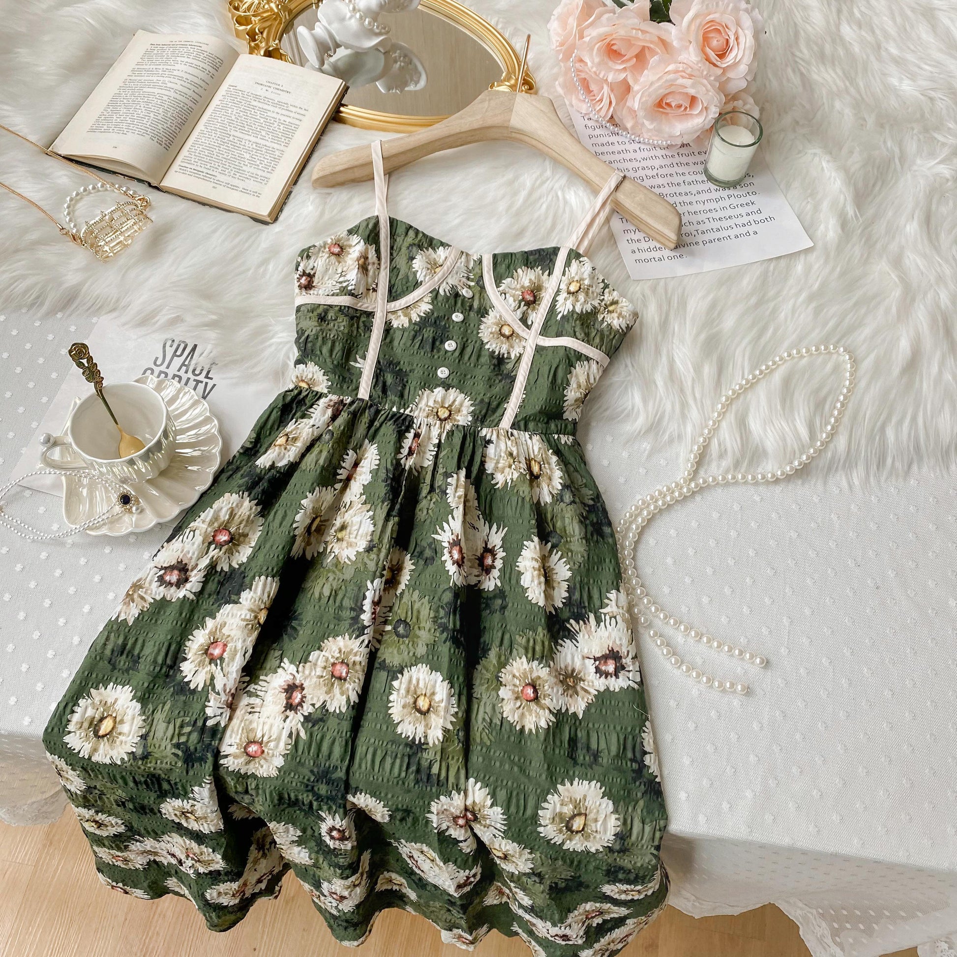 Daisy Cottage Cami Dress (Green) Megoosta Fashion Daisy Cottage Cami Dress (Green) Megoosta Fashion