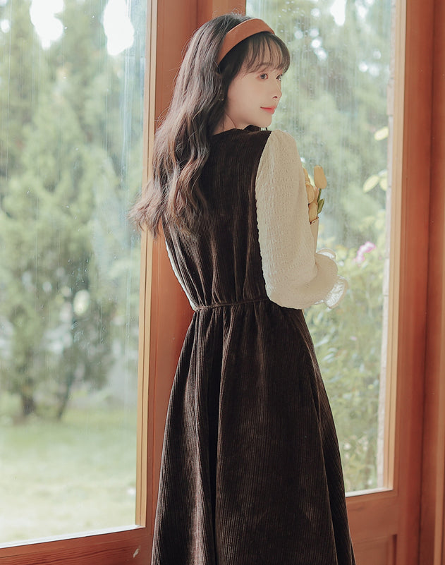 Square Neck Sweater Dress (2 Colors)