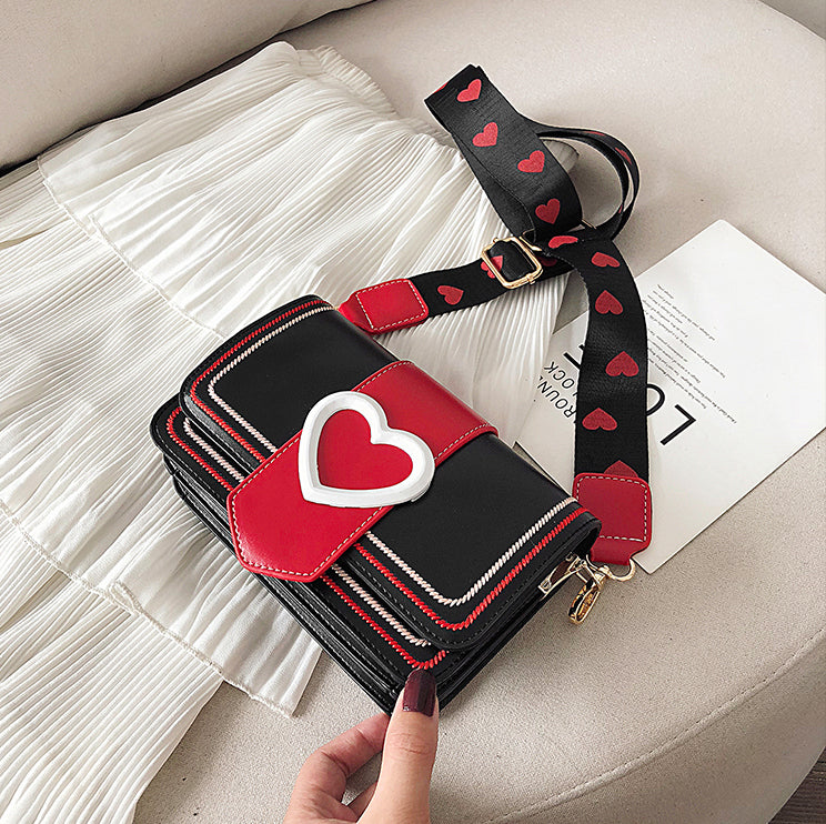 Heart Buckle Satchel Bag (3 Colors)