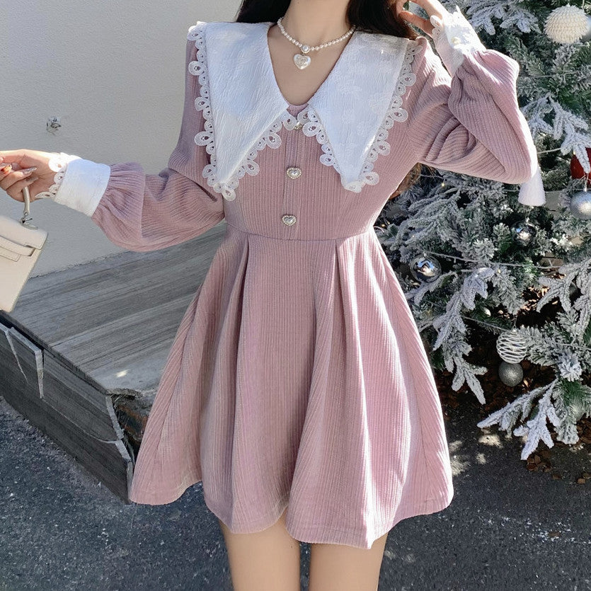 Sweet Love Peter Pan Knit Dress (3 Colors)