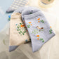 Garden Picnic Sock Set (Cream/Blue)