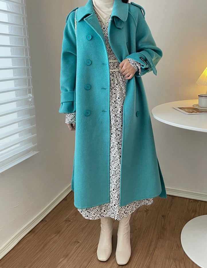 Double Breasted Wool Coat (4 Colors)