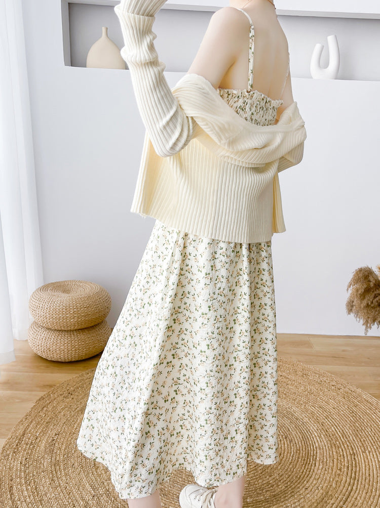 Spring Rose Lace Up Cami Dress (Cream) Megoosta Fashion Spring Rose Lace Up Cami Dress (Cream) Megoosta Fashion