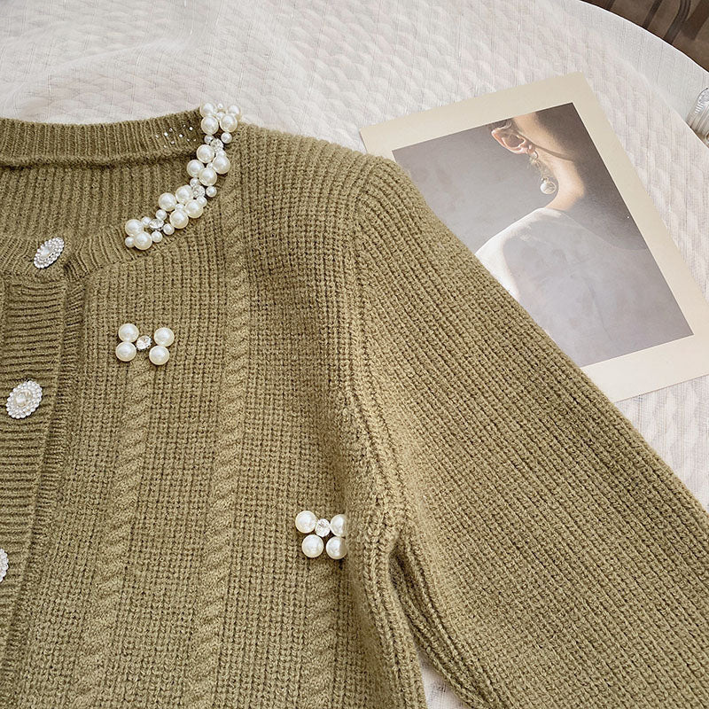 herlipto Cropped Pearl Cardigan セットアップ - ワンピース