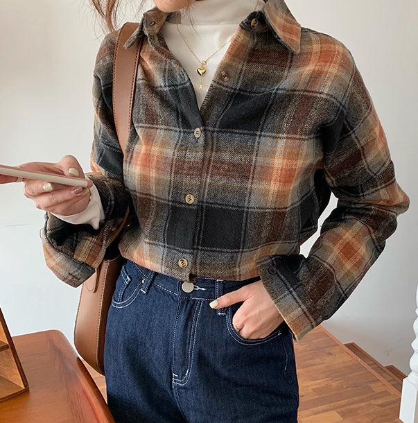 Pumpkin Spice Plaid Shirt (2 Colors)