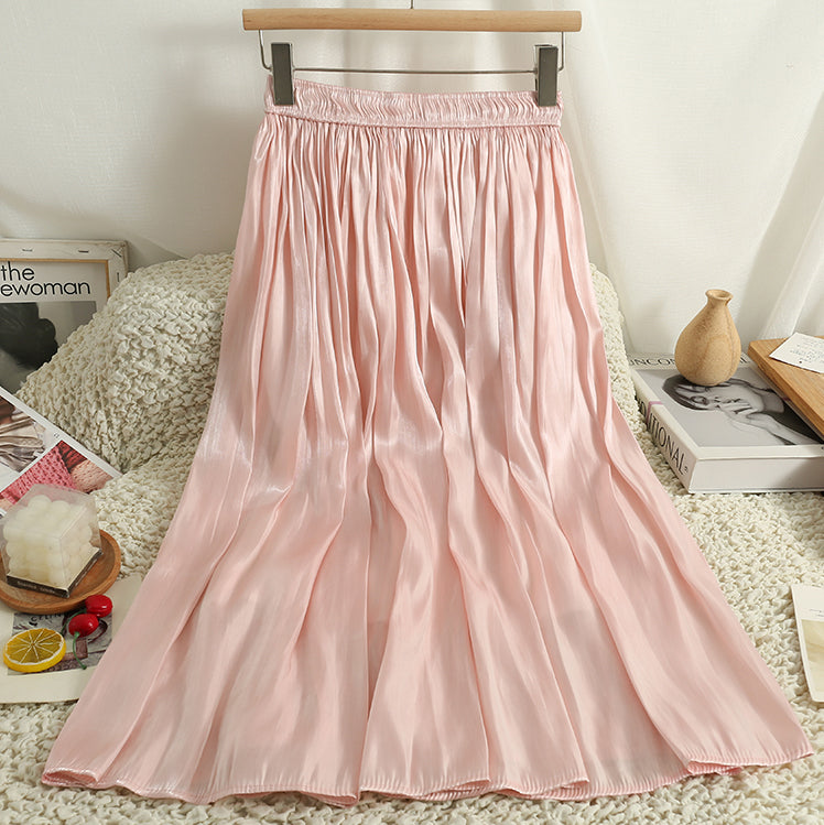 Satin midi outlet skirt 07