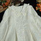 Button Up Jacquard Midi Dress (White)