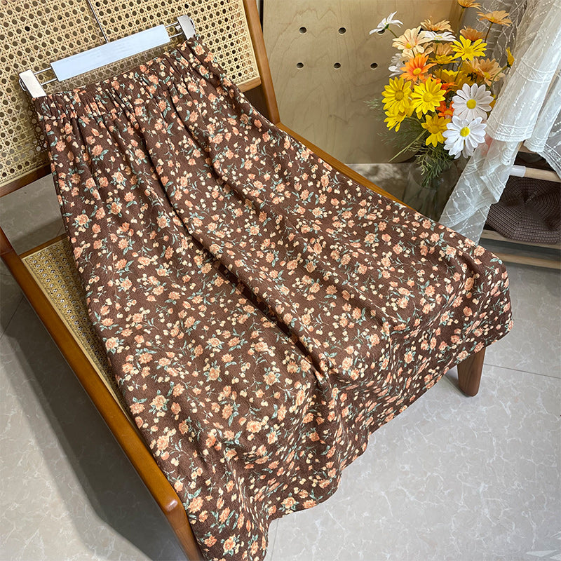 Fall Florals Midi Skirt (3 Colors)