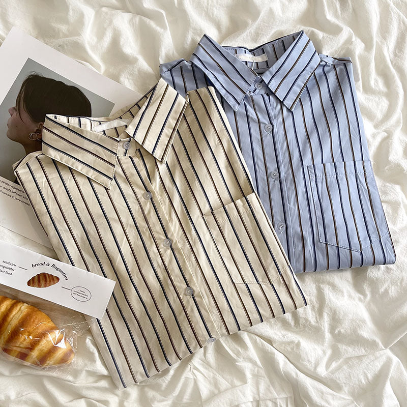 Everyday Stripe Button Up Shirt (2 Colors)