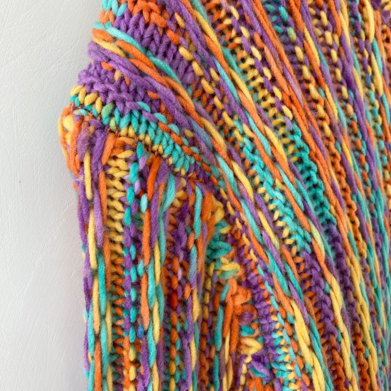 Marled Knit Grandma Cardigan (Rainbow)