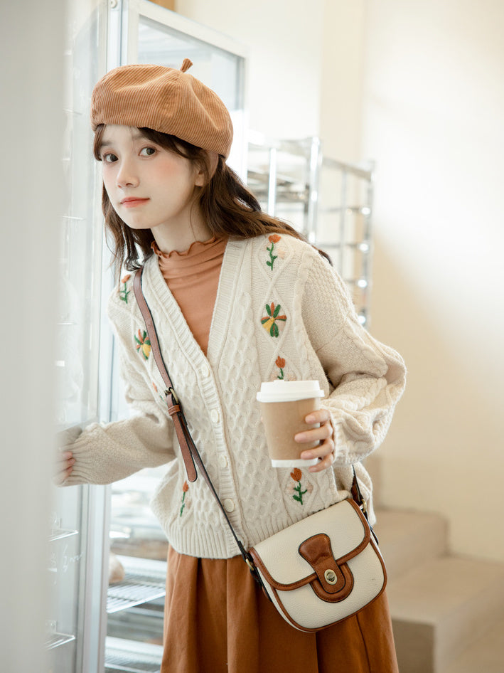 Fall Florals Embroidered Cardigan (3 Colors)