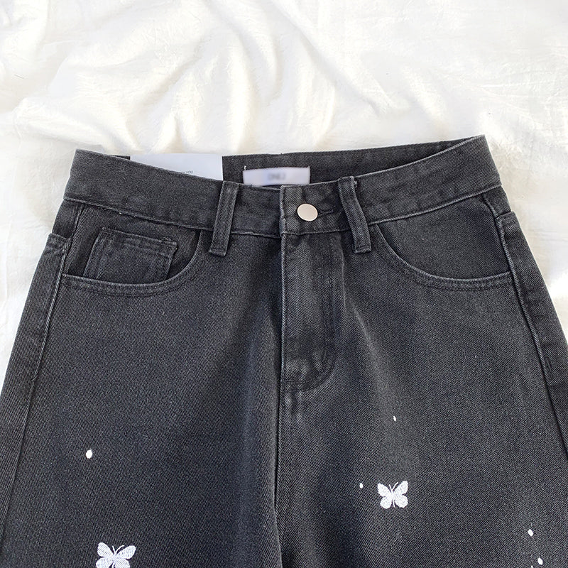 Butterfly Magic Jeans (Black) – Megoosta Fashion