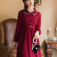 Cranberry Pearl Midi Shirt Dress (Red)