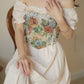 Basic Off Shoulder Jacquard Midi Dress (Cream)