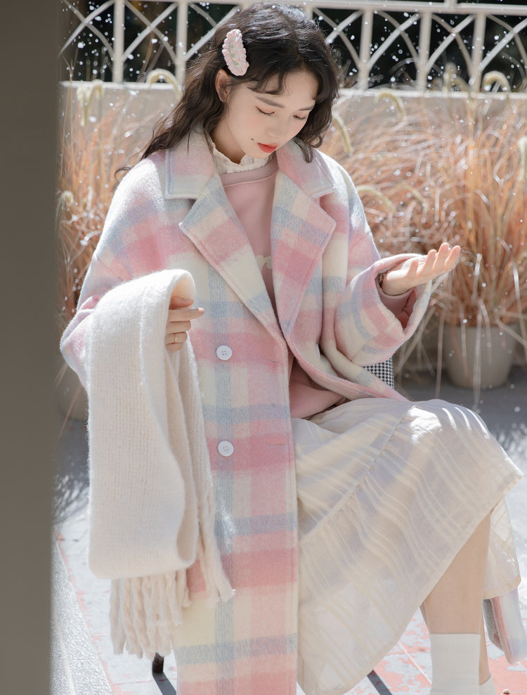 Cotton Candy Check Coat (Pink/Blue)