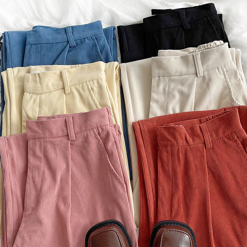 Corduroy Zip Up Pants (6 Colors)