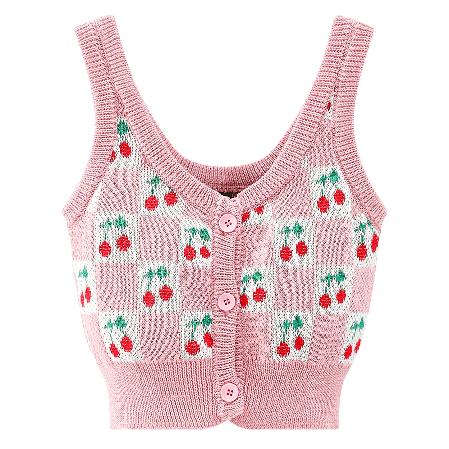 Cherry Checkerboard Vest (Pink)