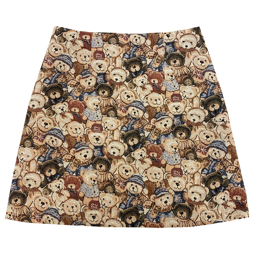 Rustic Bear Mini Skirt (Brown)