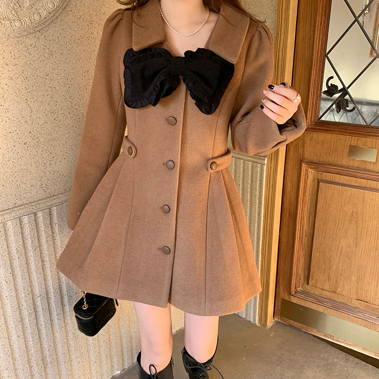 Sweet Bow Dress Coat (2 Colors)