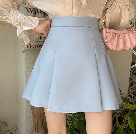 Half Pleated Mini Skirt (4 Colors)