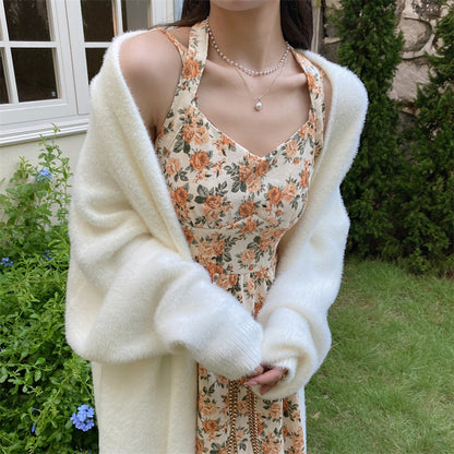 Vintage Rose Corduroy Cami Dress