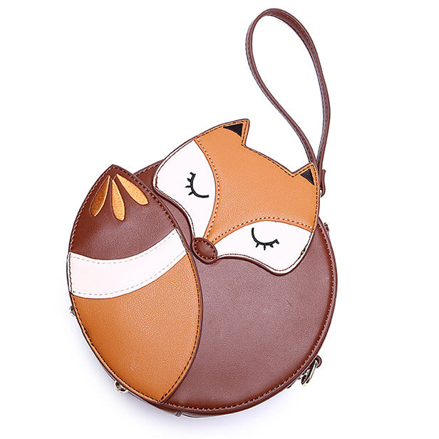 Sleepy Fox Crossbody Bag (Brown)