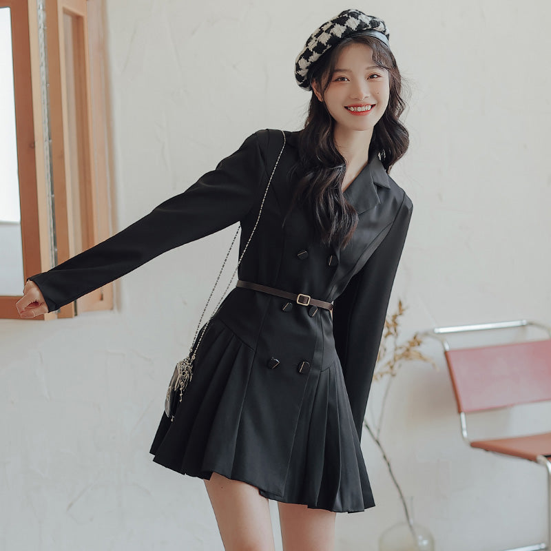 Chic Days Mini Blazer Dress (Black)