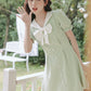 Sweet Sailor Button Mini Dress (Green)