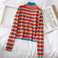 Rainbow Mock Neck Sweater (2 Colors)
