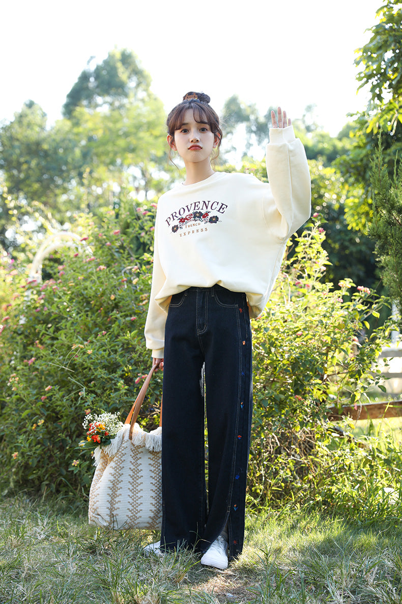 Provence Floral Sweatshirt (Cream)