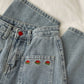 Embroidered Rose Pocket Jeans (Light Denim)