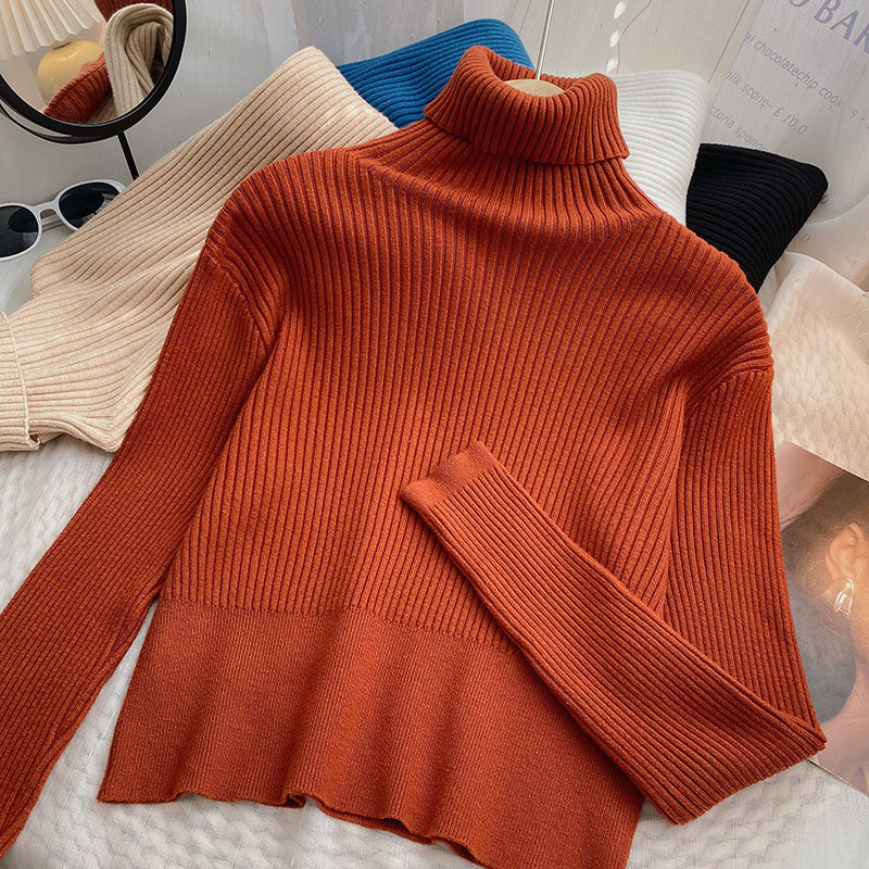 Chunky Ribbed Turtleneck Sweater (8 Colors)