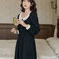 Beth Peter Pan Collar Midi Dress (Black)