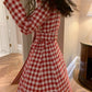 Candy Cane Gingham Dress Coat (Red/White)