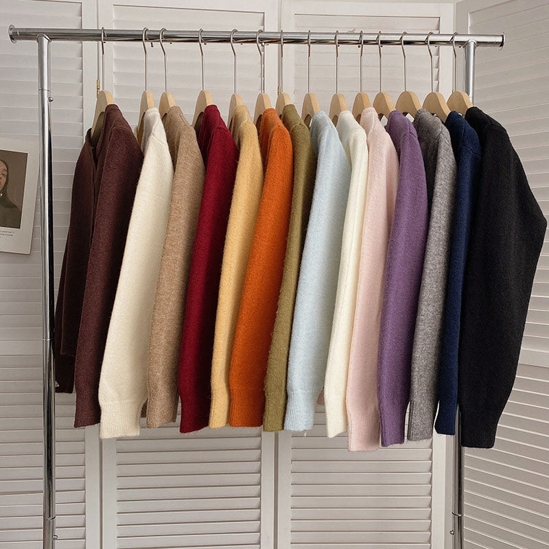 Basic Round Neck Cardigan (14 Colors)