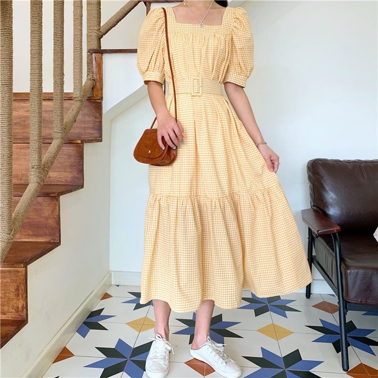 Puff Sleeve Gingham Midi Dress (2 Colors) – Megoosta Fashion