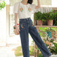 Country Daisy Embroidered Pocket Jeans (Dark Denim)