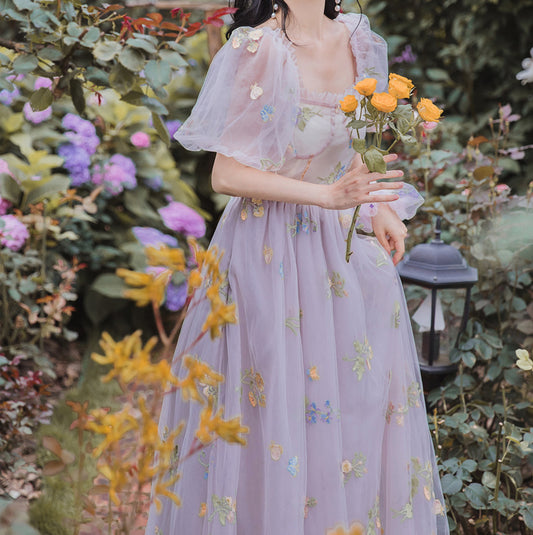 Fairytale Floral Maxi Dress (Lilac)