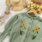 Sunflower Collared Cardigan (Sage)