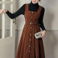 Button Up Corduroy Pinafore Dress (2 Colors)