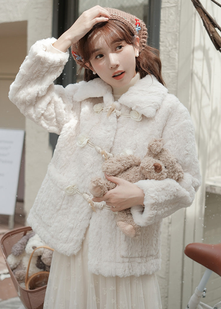 Little Rose Toggle Fur Coat (3 Colors)