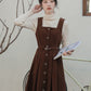 Button Up Corduroy Pinafore Dress (2 Colors)