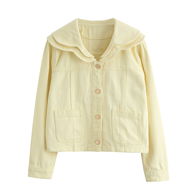 Scallop Collar Jacket (Pastel Yellow)