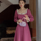 Romantic Rose Midi Dress (Magenta)