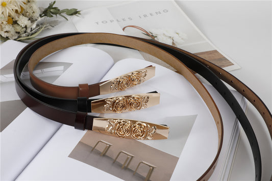 Rose Buckle Belt (5 Colors)